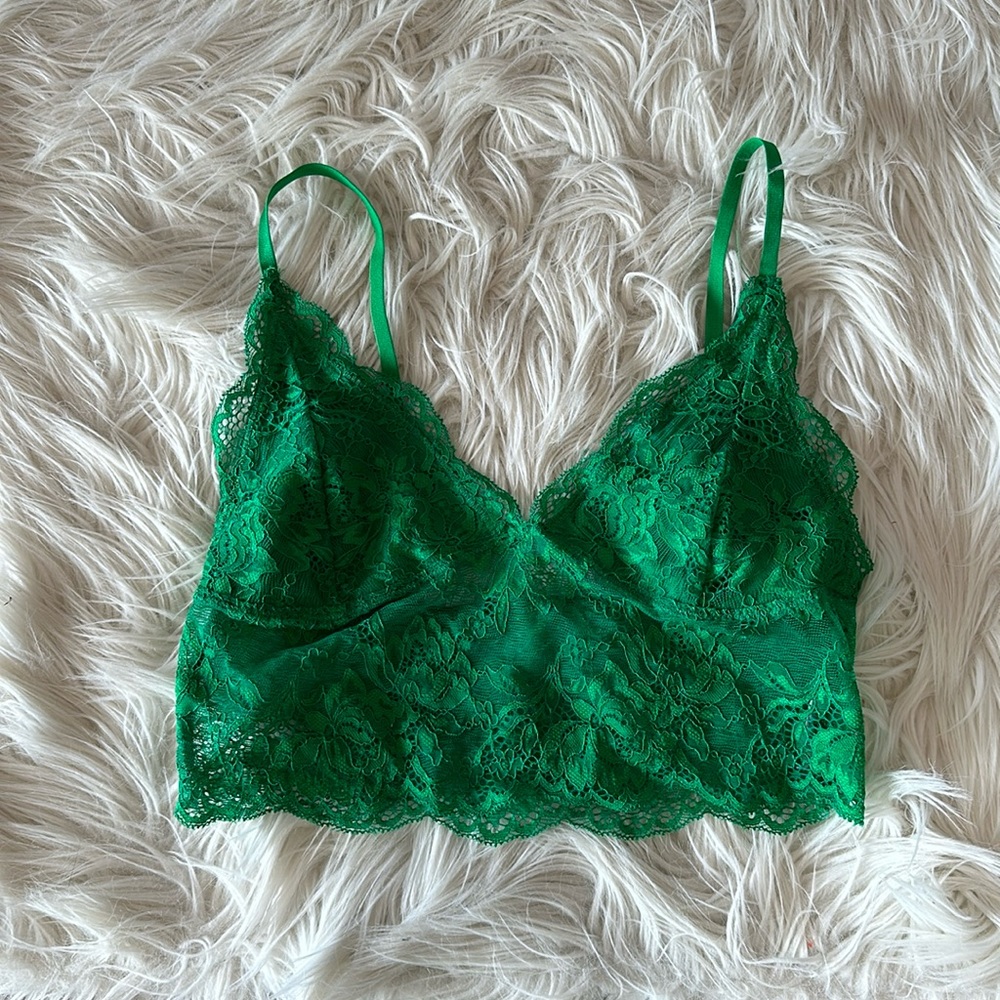 Green lace bralette